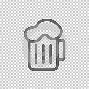 Beer vector icon. Mug of beer simple isolated logo symbol. Brewery logo vector icon