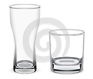 Beer, whiskey glass. Isolated goblet mockup. 3d