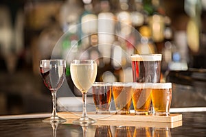 Beer and Wine assortment at a bar