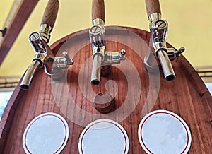 Beer or wine dispenser, Wooden dispenser for three different drinks