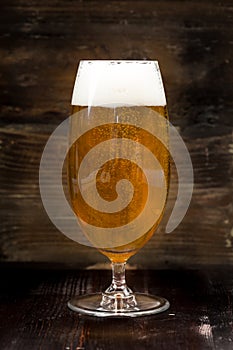 Beer on wooden background