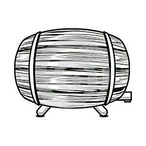 Beer wooden barrel