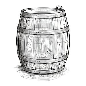 beer wooden barrel ai generated