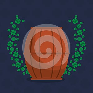 Beer wooden barrel icon