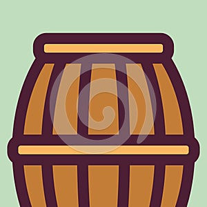 Beer wooden barrel icon
