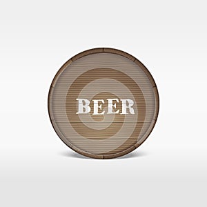 Beer wooden barrel. Vector illustration