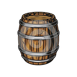 Beer wooden cask colorful concept