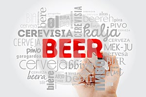 BEER word in different languages of the world