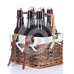 Beerbottles in a basket