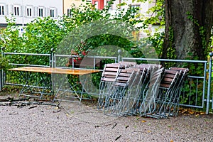 Beergarden on a rainy day