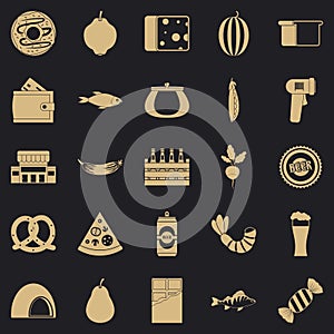 Beerhouse icons set, simple style photo