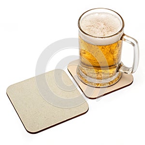 Beermat drink coaster isolated on white