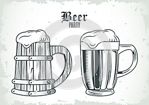 Beers jars drinks drawn isolated icons