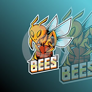 Bees Basketball Football Animal Team Badge