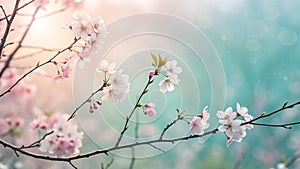 Plants and flower background with flower gradient colour