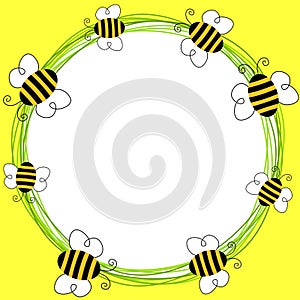 Bees flying frame