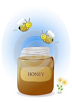 Bees with honey