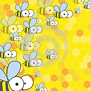 Bees And Honey. Spring Background.