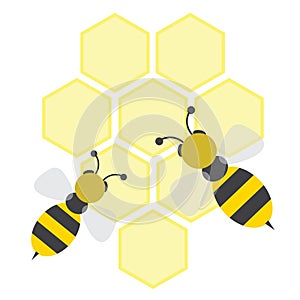 Bees on honeycells