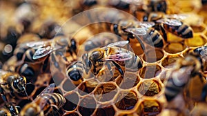 The bees on honeycomb.AI generated image