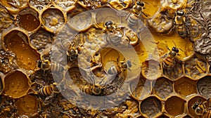 The bees on honeycomb.AI generated image
