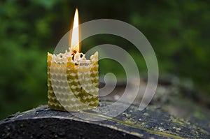Beeswax candle photo