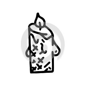 beeswax candle line vector doodle simple icon