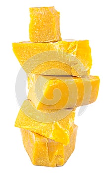 Beeswax on white background