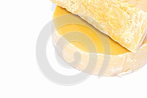 Beeswax on a white background.
