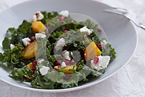 Beet, Goat Cheese and Pomegranate Salad with Kale