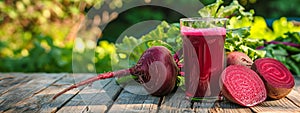 beet juice in a glass. Selective focus.