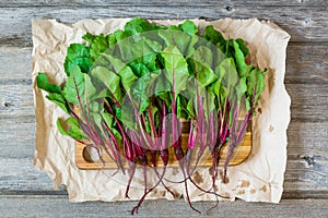 Beet roots on craft paper