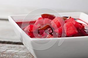 Beet Soup Borscht close shot