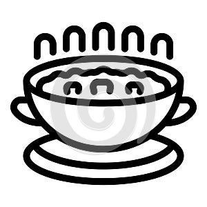 Beet soup bowl icon outline vector. Ukrainian borsch
