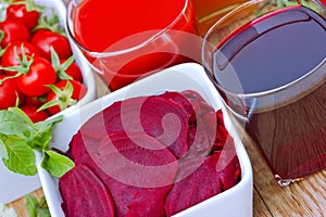 Beet and tomato juice