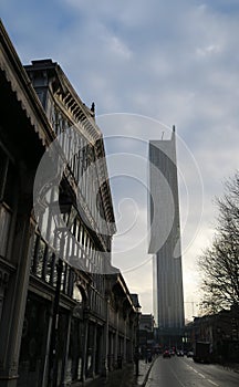 Beetham Tower, Manchester viewed from Museum of Science and Industry