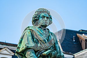 Beethoven Monument by Ernst Julius HÃ¤hnel, bronze statue of Ludwig van Beethoven unveiled in 1845 on the 75th composer`s birth