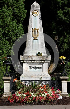 BEETHOVEN's grave in the cemetery of the musicians in VIENNA Aus