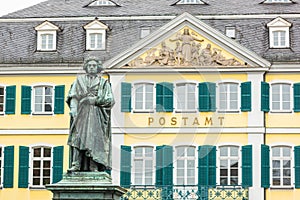 Beethoven Statue and Bonn Main Post Office