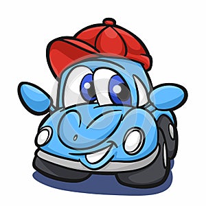 Beetle car - blue car - cartoon car