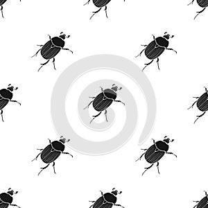 Beetle is a coleopterous insect.Arthropods insect, beetle single icon in black style vector symbol stock isometric