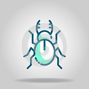 Beetle icon or logo in  twotone