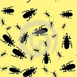 Beetle insect seamless pattern 665