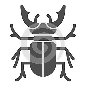 Beetle stag solid icon, Bugs concept, Deer beetle sign on white background, Stag-beetle icon in glyph style for mobile