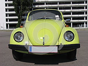 Beetle , Volkswagen, classic design, yellow