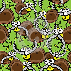 Beetles stags of seamless pattern