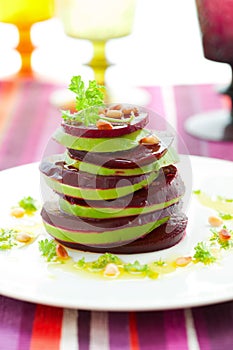 Beetroot and avocado