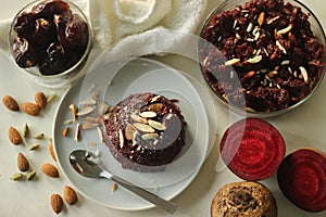 Beetroot dates halwa, a quick halwa with a few ingredients