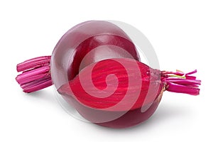 Beetroot half isolated on white background with clipping path and full depth of field