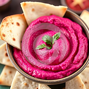 Beetroot hummus  bread spread